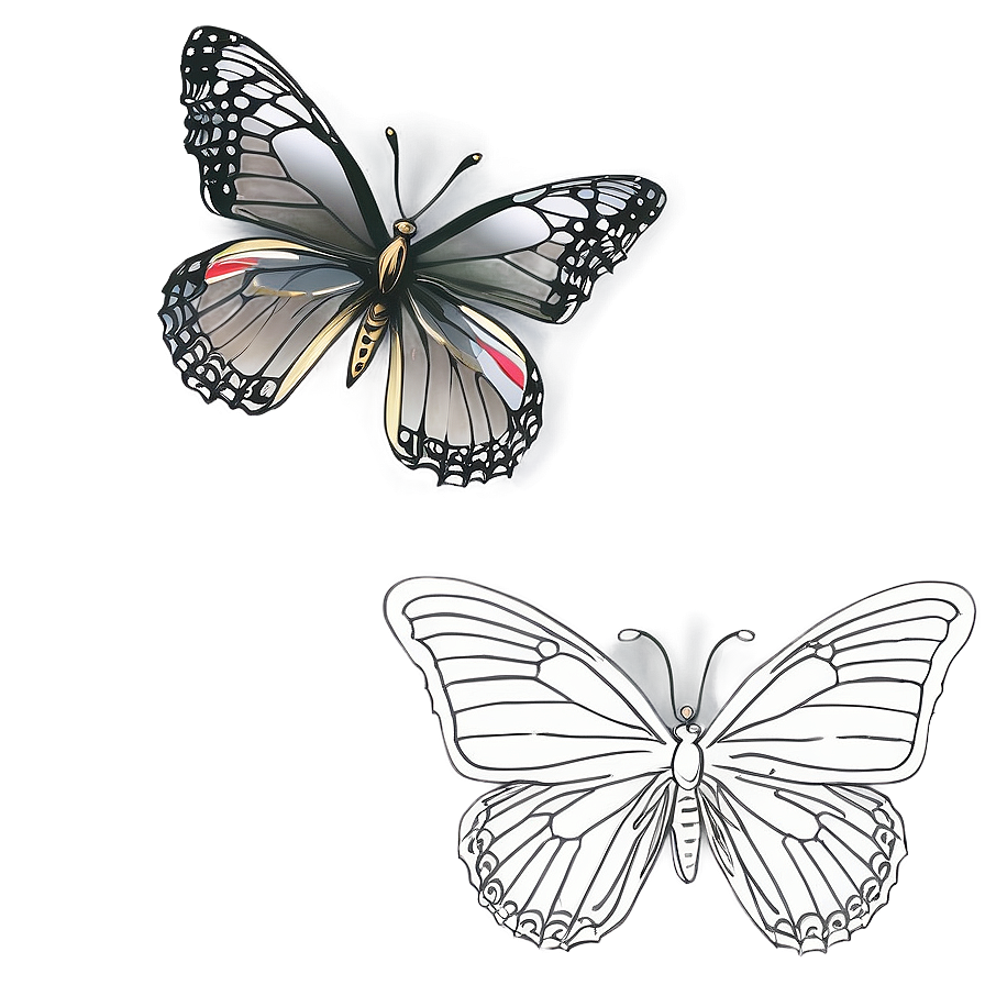 Butterfly Outline Sketch Png 1 PNG image
