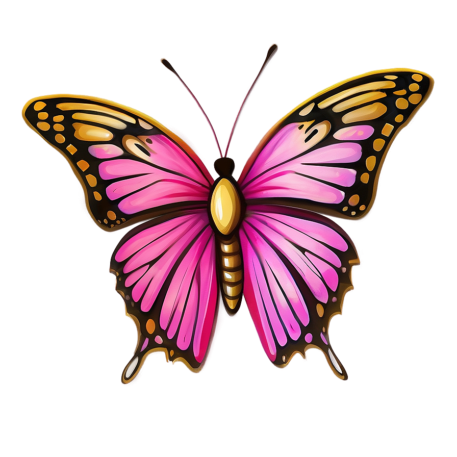 Butterfly Outline With Flowers Png Duq65 PNG image
