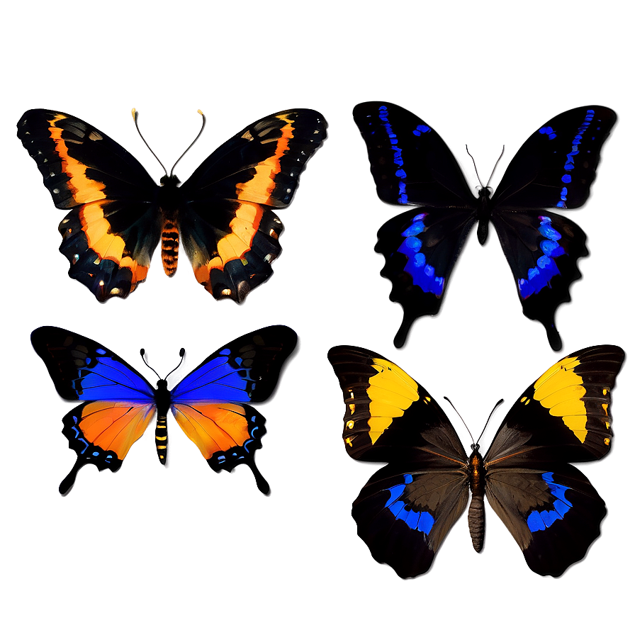 Butterfly Silhouettes Png Vlu PNG image