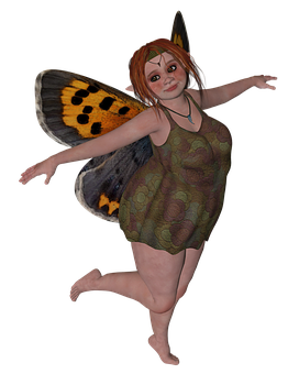 Butterfly Winged Fairy Digital Art PNG image