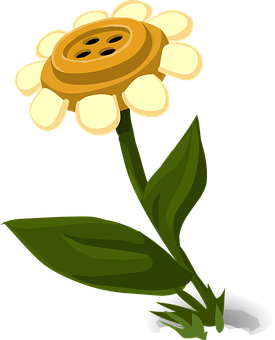 Button Daisy Cartoon Flower PNG image