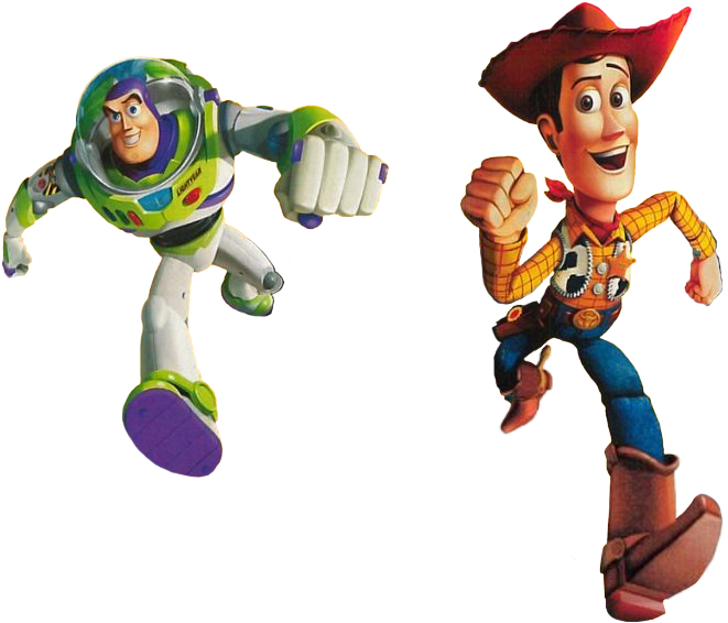 Buzzand Woody Action Figures PNG image