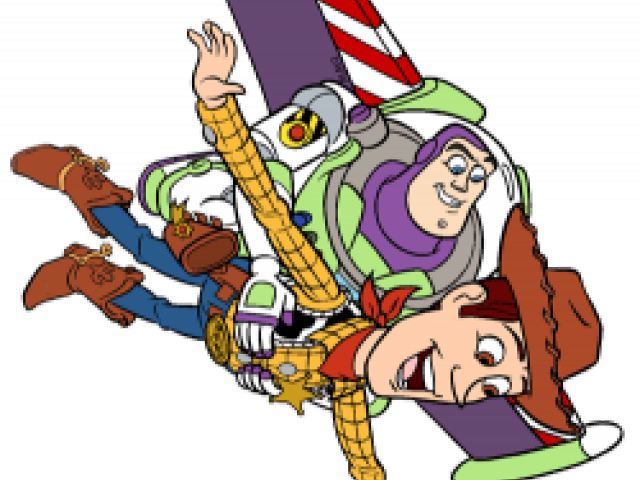 Buzzand Woody Flying Together PNG image