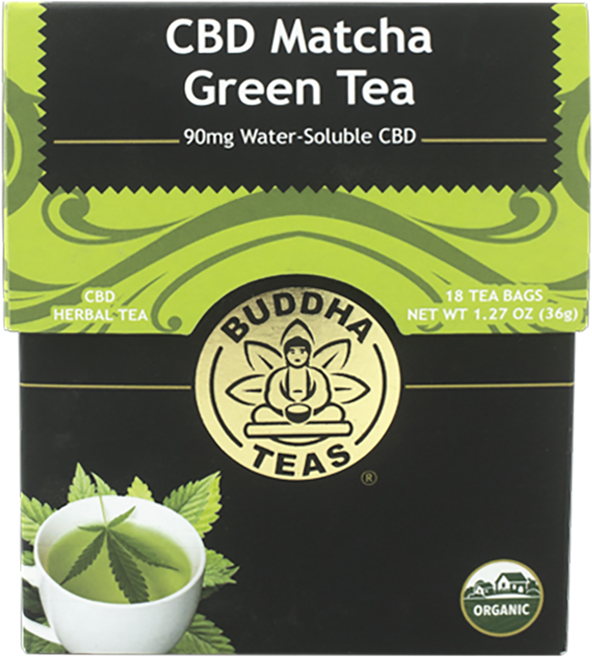 C B D Matcha Green Tea Product Packaging PNG image