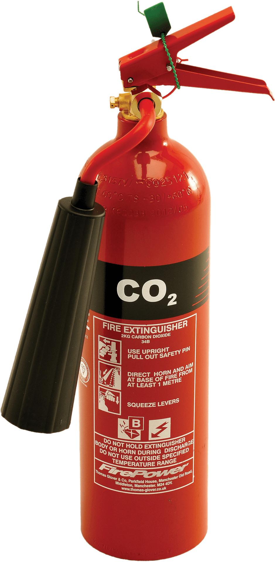 C O2 Fire Extinguisher PNG image