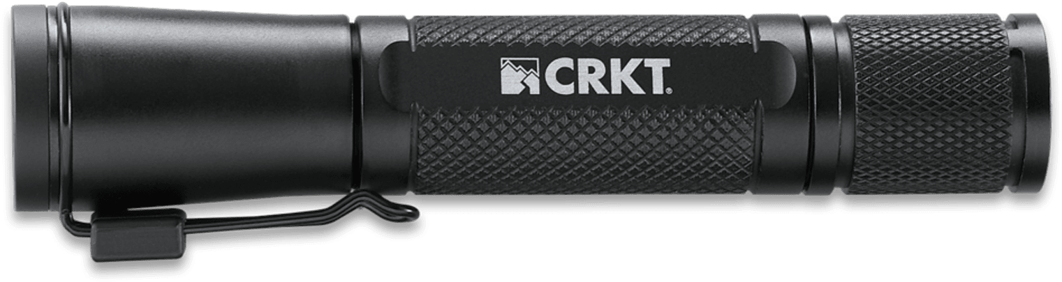 C R K T Black Tactical Flashlight PNG image