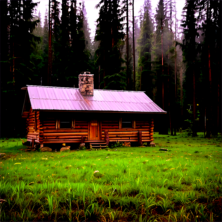 Cabin In A Clearing Png 05242024 PNG image