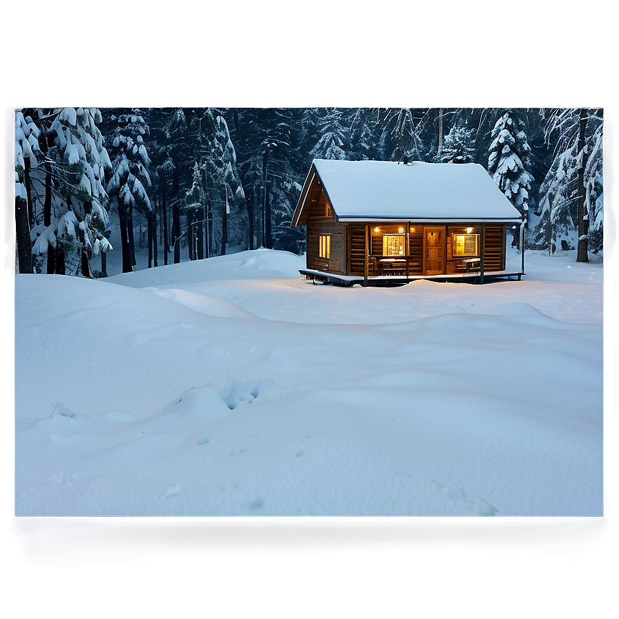 Cabin In Snowy Forest Png 91 PNG image