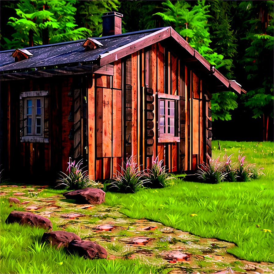 Cabin In The Heart Of The Forest Png 16 PNG image