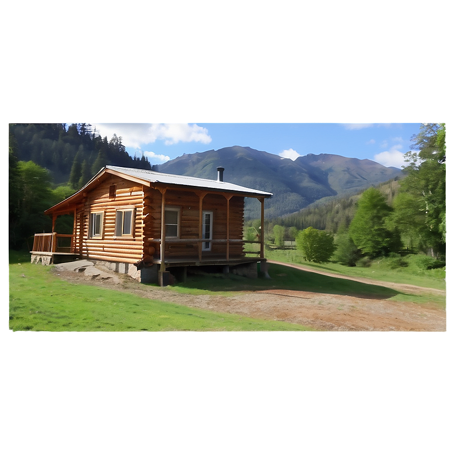 Cabin With A View Of The Valley Png 80 PNG image