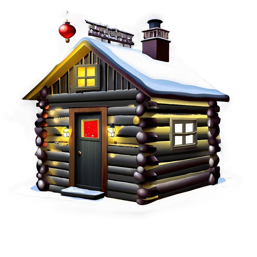 Cabin With Christmas Decorations Png 05242024 PNG image