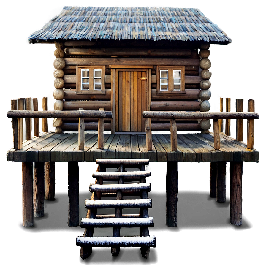 Cabin With Wooden Bridge Png 05242024 PNG image