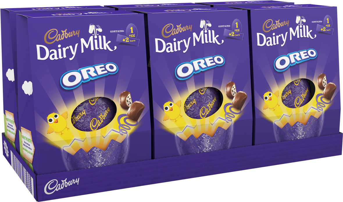 Cadbury Dairy Milk Oreo Egg Carton Packaging PNG image