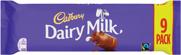 Cadbury Dairy Milk9 Pack Chocolate Bars PNG image