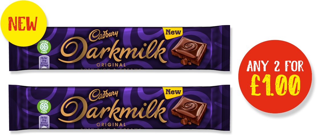 Cadbury Darkmilk Chocolate Promotion PNG image