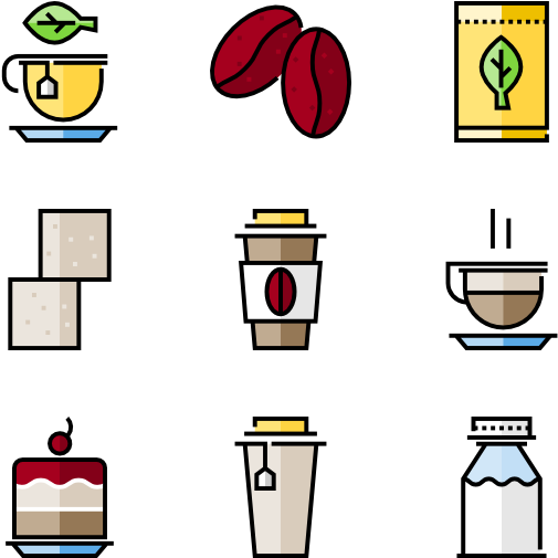 Cafe Icons Collection PNG image