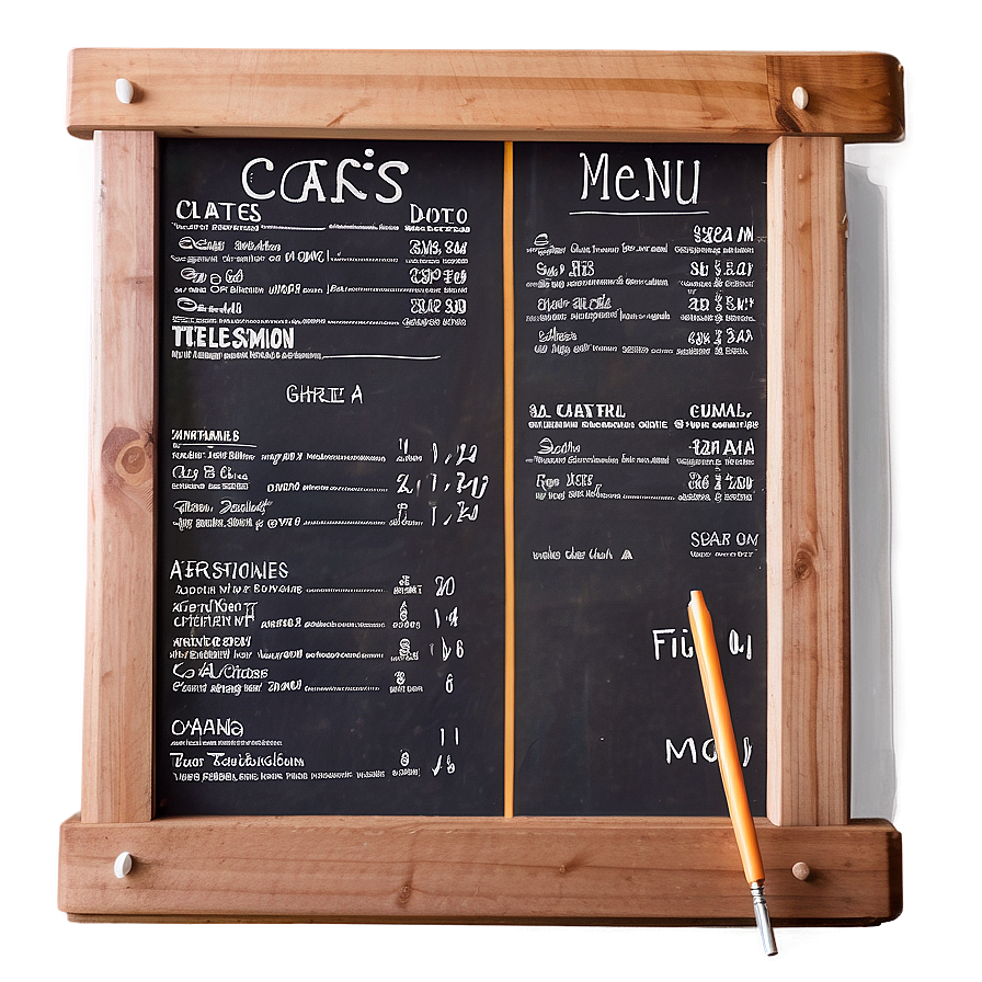 Cafe Menu Board Png 05242024 PNG image