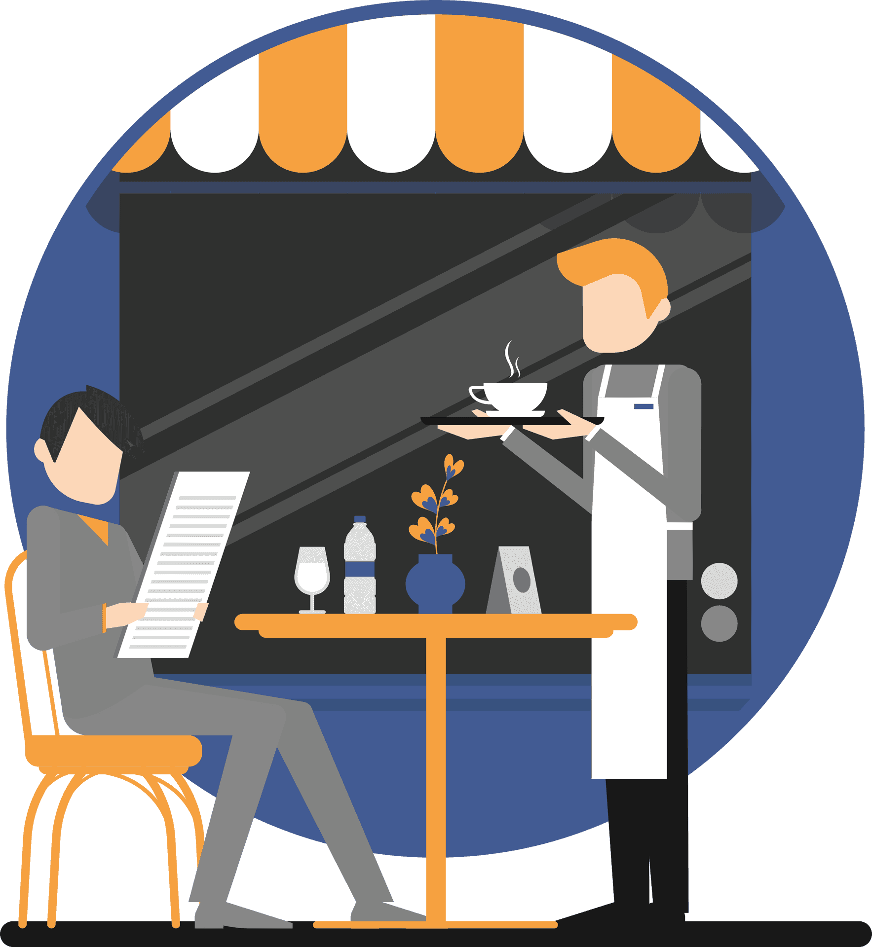 Cafe Service Vector Illustration PNG image