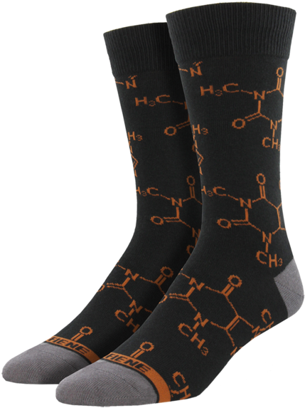 Caffeine Molecule Socks PNG image