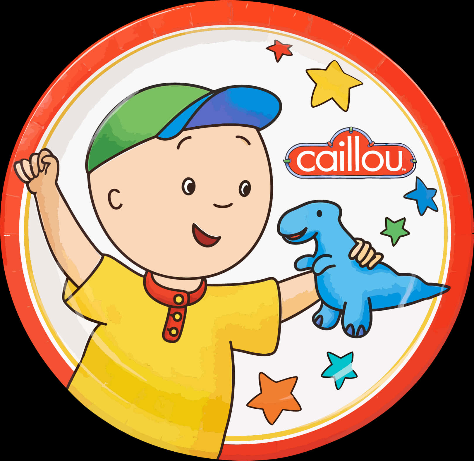 Caillou Animated Character Plate Design PNG image
