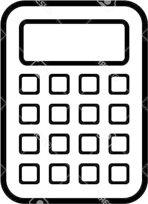 Calculator Icon Blackand White PNG image