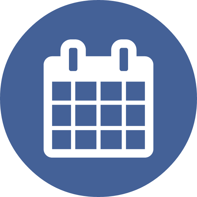 Calendar Icon Blue Circle PNG image