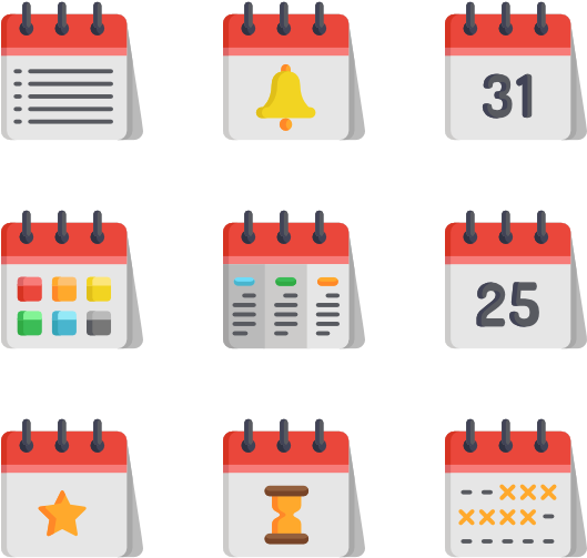 Calendar Icons Set PNG image