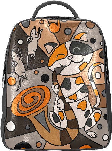 Calico Cat Backpackwith Abstract Design PNG image