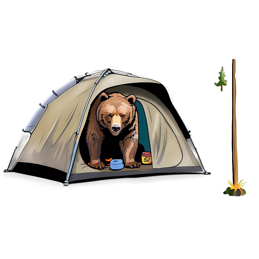 California Bear Camping Scene Png Kcf61 PNG image