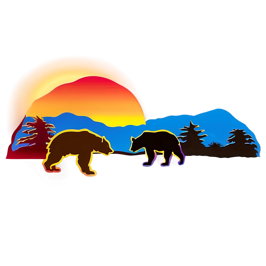 California Bear Sunset Scene Png 59 PNG image