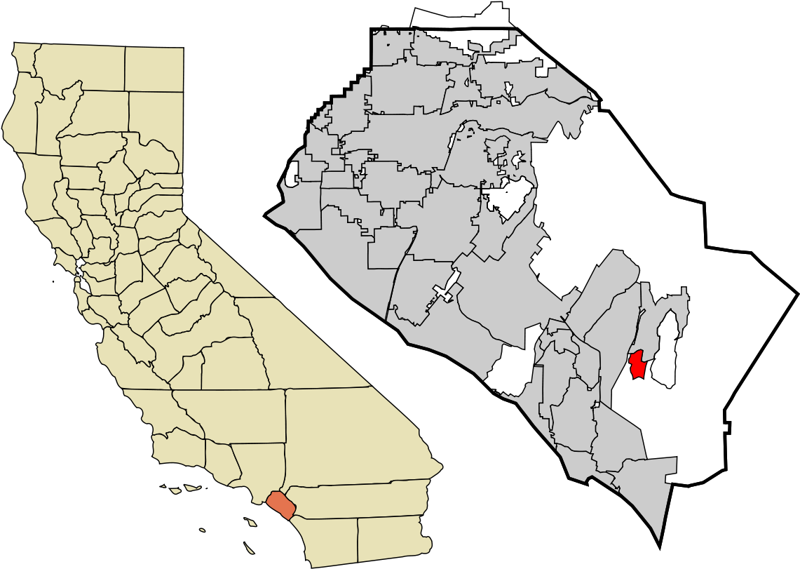 California County Map Highlighted Area PNG image