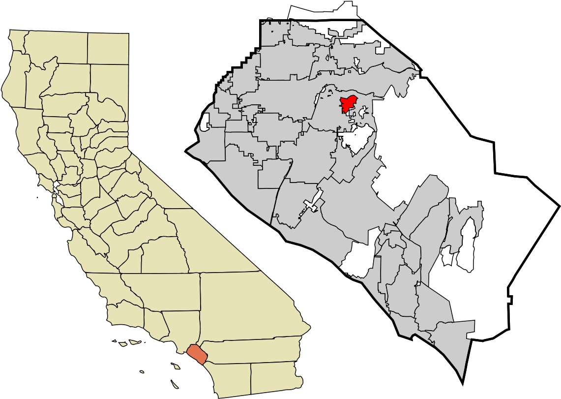 California County Outlinewith Major Cities PNG image