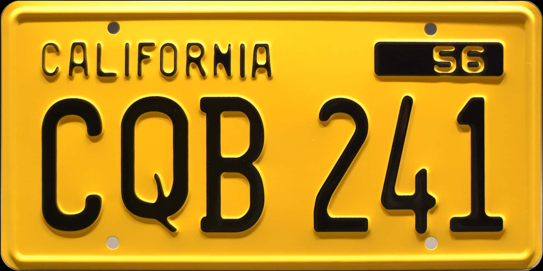 California License Plate C Q B241 PNG image