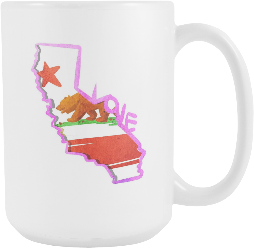 California Love Themed Mug PNG image
