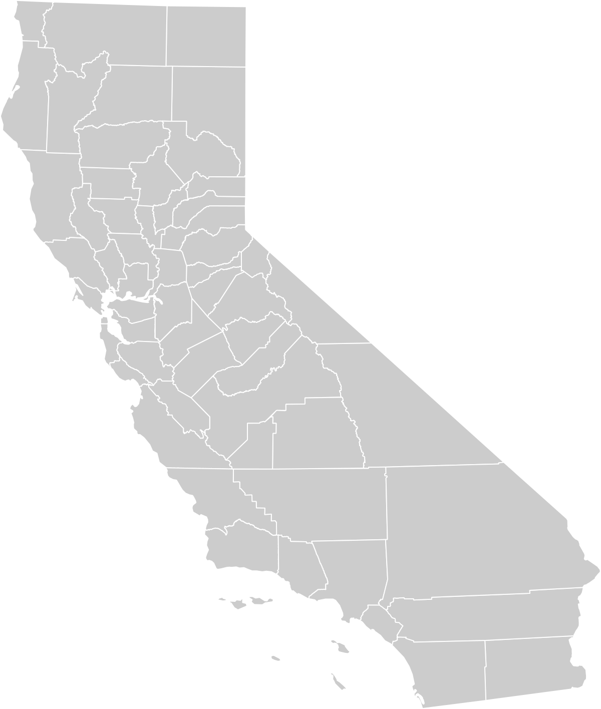 California State Outlinewith Counties PNG image