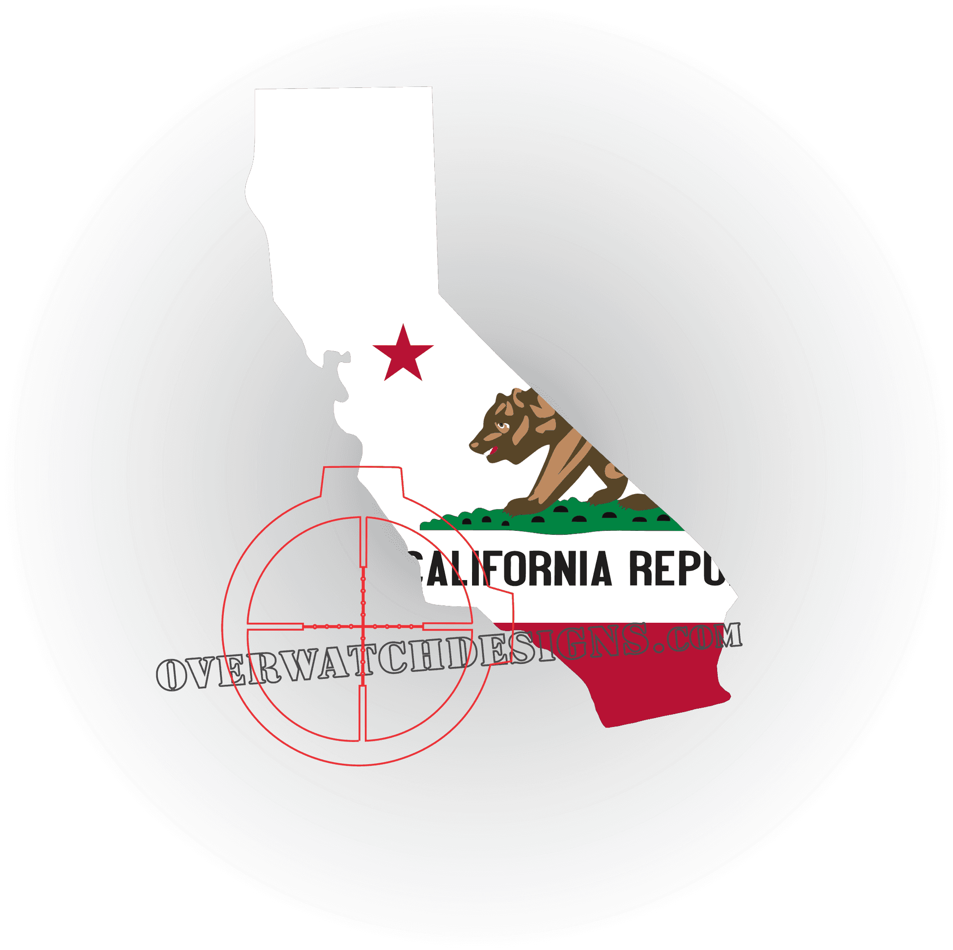 California State Outlinewith Flag Elements PNG image