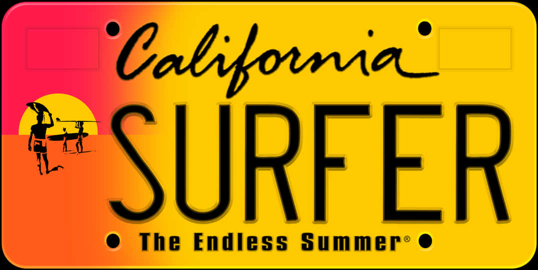 California Surfer License Plate PNG image