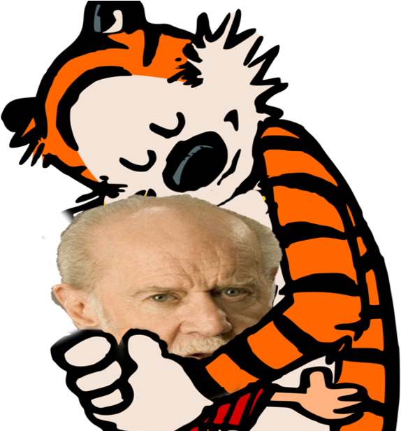 Calvin_and_ Hobbes_ Hugging_ Man PNG image
