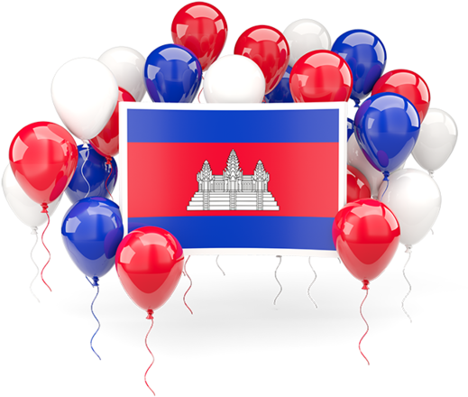 Cambodia Flag Celebration Balloons PNG image