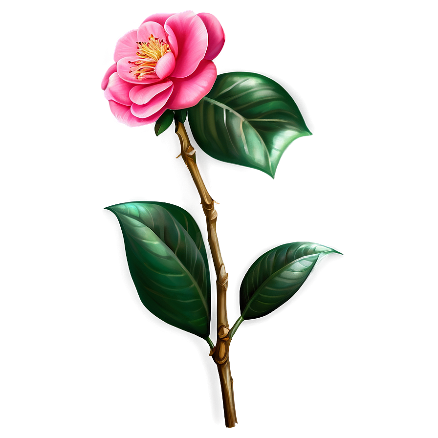 Camellia Flower Drawing Png 05252024 PNG image