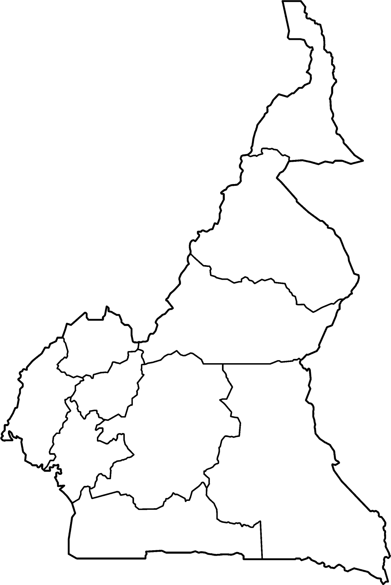 Cameroon Outline Map PNG image