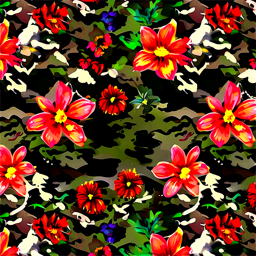 Camo Floral Pattern Png 6 PNG image