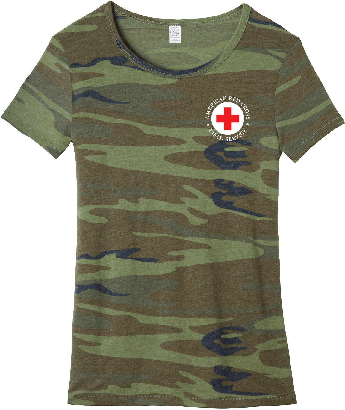 Camo Tshirt Red Cross Logo PNG image