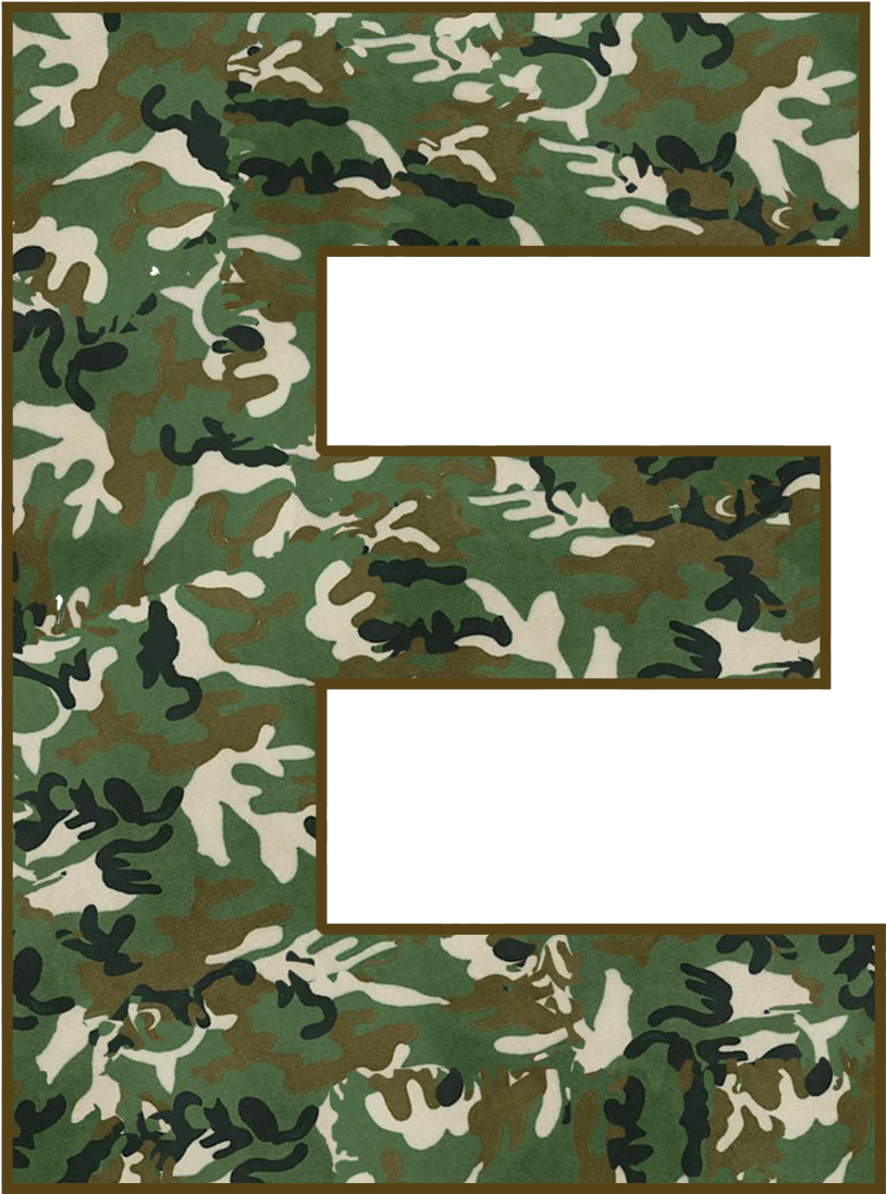 Camouflage Letter E Design PNG image