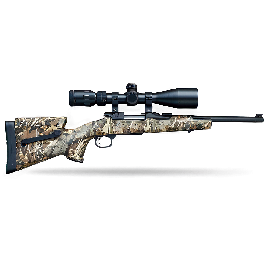 Camouflaged Hunting Rifle Graphic Png 06132024 PNG image