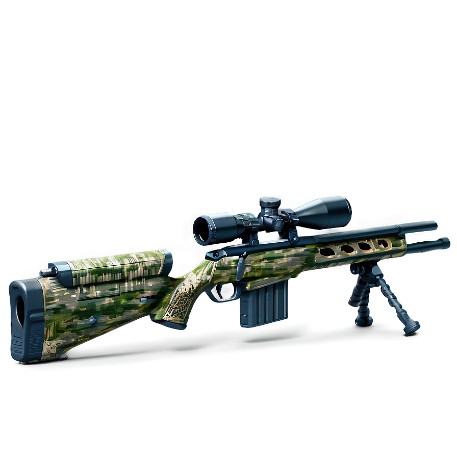 Camouflaged Sniper Rifle Graphic Png 8 PNG image