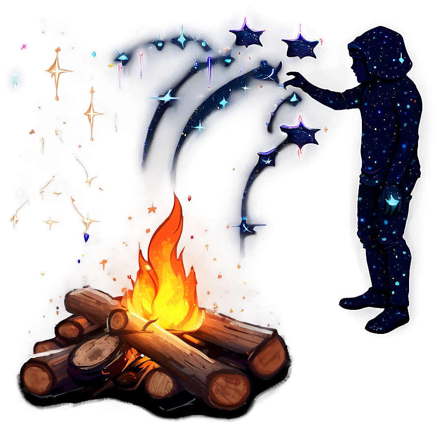 Campfire And Constellations Png Pur PNG image