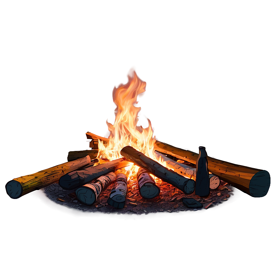 Campfire And Full Moon Png 05242024 PNG image