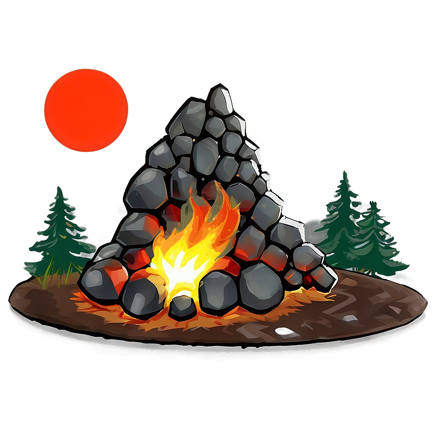 Campfire And Full Moon Png Pht64 PNG image