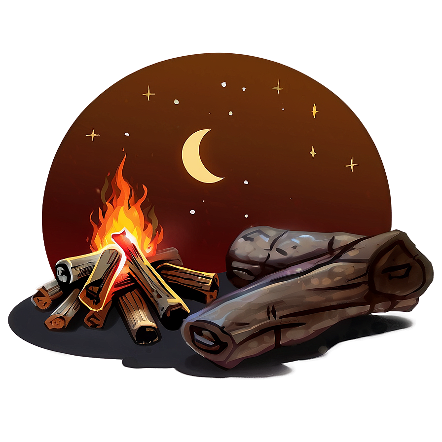 Campfire And Moon Png Acq PNG image